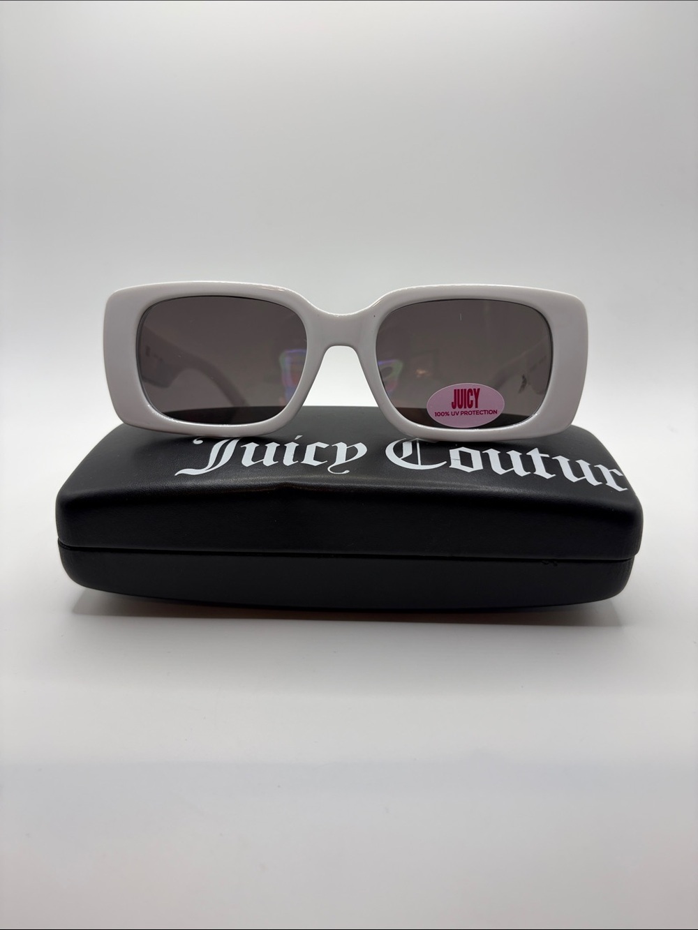 Juicy Couture White Frame Sunglasses with Dark Lenses